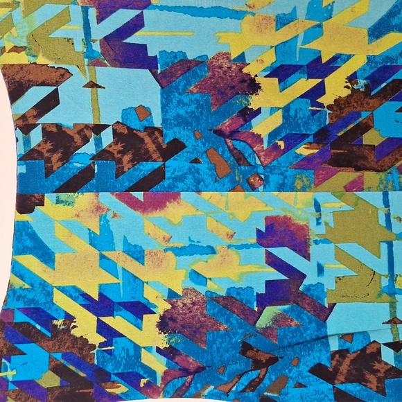 ABS Silver Label sleeveless colourful abstract faux wrap midi dress medium - Picture 6 of 6